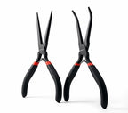 WISEUP 6" Mini Needle Nose Pliers Set，2-Piece Small Long Reach Bent Needle Nose Pliers for Jewelry DIY Craft，Repair & Wire Wrapping