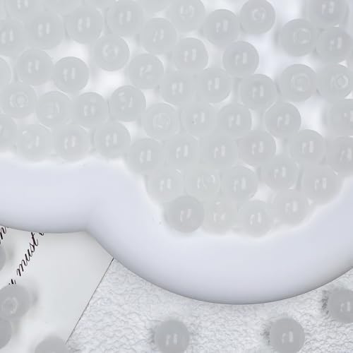 200pcs Glass Beads, 8mm Glass Beads for Barcelet and Jewelry Making DIY Crafts (White) - color: White