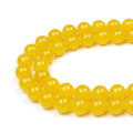 MJDCB Natural Yellow Jade Round Loose Beads for Jewelry Making DIY Bracelet Necklace (10mm) - color: Yellow Jade, size: 10mm
