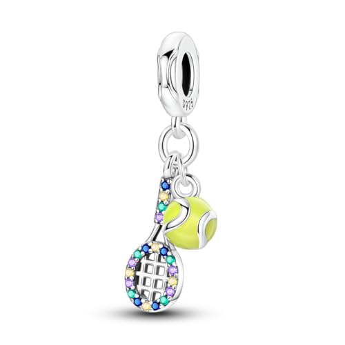 LAZA 925 Sterling Silver Charm for Bracelet Necklace Dangle Love Mom Butterfly Party Charm Beads Pendants DIY Jewelry for Women - color: Tennis sports