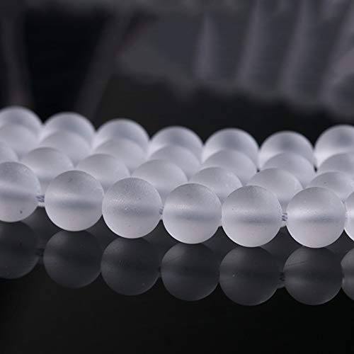 6mm Matte Clear Quartz Crystals Beads 63pcs/Strand Natural Stone Loose Beads for Jewelry Making Bracelet Necklace Accessories DIY 15"