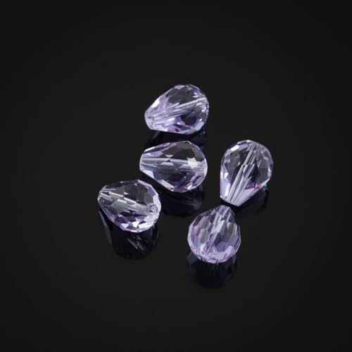 24pcs Adabele Austrian 8mm Faceted Teardrop Loose Crystal Beads Light Violet Compatible with 5500 Swarovski Crystals Preciosa SST-804 - color: Light Violet, size: 8mm x 6mm - 24pcs