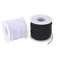 Stretchy String for Bracelets, 2 Rolls 0.8mm,1 mm,1.5mm,330 Feet Sturdy Elastic String for Jewelry Making, Necklaces, Beading and Crafts (White Black (0.8mm)) - size: White Black (0.8mm)