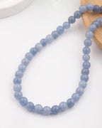 Natural Stone Beads 8mm Polished Round Smooth Gemstone Beads for Jewelry Making Supplies 15 Inch(45 Beads) (Blue Angel) - color: Blue Angel-45pcs