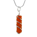 Amazing Gemstone Crystals and Healing Stones Carnelian Necklace - Gold Chain Necklace Pendant - Real Crystal Necklace - color: Pencil Point (Spiral), size: 1 PIECE