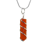 Amazing Gemstone Crystals and Healing Stones Carnelian Necklace - Gold Chain Necklace Pendant - Real Crystal Necklace - color: Pencil Point (Spiral), size: 1 PIECE