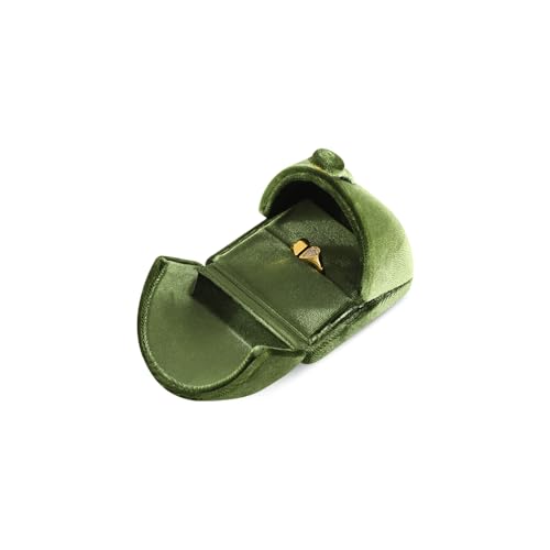 Resilient Velvet Ring Box for Wedding Engagement Proposal Photography, Single Slot Jewelry Ring Storage Case for Daily Use Retail Display (Green) - color: Green, size: Ring Box