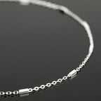 UMAOKANG 32.8 Feet Silver Necklace Chains Bulk for Jewelry Making Silver Plated Brass Tube Bar Link Chain Roll with Jump Rings and Lobster Clasps - color: Silver Tube Bar