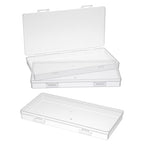3pcs Mini Plastic Storage Box with Hinged Lid, 6.5x3.3in Clear Rectangle Dustproof Organizer Case Small Clear Plastic Storage Containers Box for Jewelry, Beads, Crafts, Game Pieces, Business Cards
