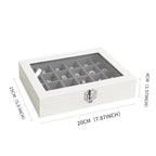 Wudygirl 24 Grid Jewelry Organizer Small Jewelry Box Velvet Earring Holder Organizer for Women Ring Holder Display for Drawer Jewelry Case Earring Organizer with Lid Jewelry Storage (Gray) - style: White Gray 24 Grid