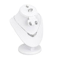MOOCA White Leatherette Combination Display Jewelry Bust for Necklaces, Earrings, Rings - color: White PU Faux Leather