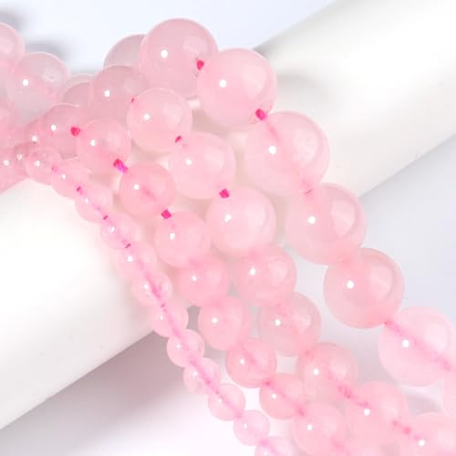 HAAMIIQII 90pcs 4mm Natural Rose Quartz Stone Beads Round Loose Gemstone Beads for Jewelry Making Strand 15 Inch - color: Rose Quartz, size: 4mm 90pcs