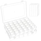 Umirokin Small Parts Organizer Box 2 Pack, 36 Grid Bead Organizer with Adjustable Dividers, Plastic Organizer Box for Screws, Jewelry Making, Craft Storage, Fishing Tackle, Clear Compartment Container - size: 36 Grids 2 Packs