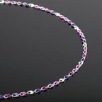YOUBEIYEE 6.6 Feet Colorful Enamel Chain for Jewelry Making Silver Plated Brass Chains Bulk Women Necklace Bracelet DIY Jewelry Making Chain - color: Purple Mixed