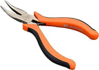 Edward Tools Mini Bent Nose Pliers 4.5” - CRV Steel with Ergonomic Handle - Mini Bent Needle Nose Pliers for Jewelry Making, Tight Places, Wide Profile Handle for Precise Use