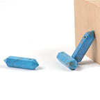 Dyed Turquoise Howlite 32mm Natural Gemstone Hexagonal Wand Jewelry Making Crystal Pointed Chakra Reiki Healing Beads 2mm Hole Drilled(Pack of 10) - color: Dyed Turquoise Howlite