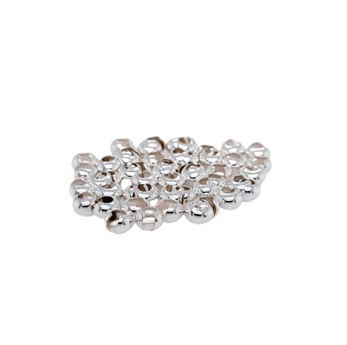 50pcs 925 Sterling Silver Open Crimp Bead Covers, 3.2MM, By CRAFT WIRE - color: 925 Sterling Silver, size: 3.2MM