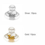 20pcs 14K Gold & Silver Locking Secure Earring Backs for Studs, Hypoallergenic Silicone, No-Irritate Earring Stopper - color: Gold & Silver