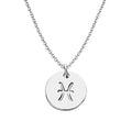 925 Sterling Silver Zodiac Necklace Disc Charm Necklace Gift for Your Wife Girlfriend or Family Member - style: Pisces