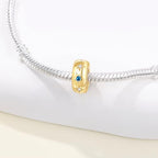 Spacer Stopper Beads for Bracelets & Necklaces, 925 Sterling Silver Beads | Smooth & Pave Cubic Zirconia (White, Blue, 18K Gold Plated) | Anti-Slide Separator Charms S925 Women Jewelry - color: 2Pcs Gold Star Spacer