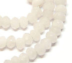 Perlin Agate & Jasper Gemstone Strand Beads 4 mm Rondelle 110 Pieces Jewellery Beads Semi-Precious Stone for Jewellery Necklace Bracelet Earrings (White Agate) - color: White Agate