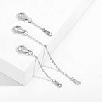 White Gold Chain Necklace Extender 925 Sterling Silver Necklace Bracelet Anklet Extenders Chain Extension for Jewelry Making (1 2 3 inch) - color: White Gold