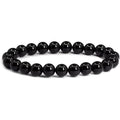 Natural Black Onyx Bracelet for Men & Women, 8mm Genuine Black Stone Beaded Bracelet, Stretch Protection Crystal Bracelet, Anxiety Relief, Gift