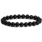 Natural Black Onyx Bracelet for Men & Women, 8mm Genuine Black Stone Beaded Bracelet, Stretch Protection Crystal Bracelet, Anxiety Relief, Gift