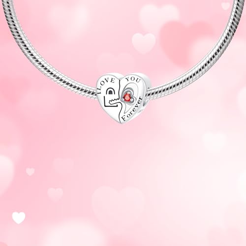 925 Sterling Silver Charms for Bracelets and Necklaces Charms for Women Fashion Jewelry for Women Friend and Mother - color: Love Key Heart