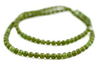 The Bead Chest Round Green Nephrite Jade Beads (4mm) - size: 4mm