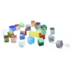 26pcs 10mm Mixed Colors Cat's Eye Diagonal Cube Stone Loose Gemstone Beads Semi-Precious Craft Supplies for DIY Jewelry Making - color: DiagonalCube10mm Mixed Colors