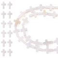 Beadthoven 40pcs Cross Shell Beads Natural Freshwater Shell Rosary Cross Bead Charm Mini Religious Jesus Christian Loose Beads DIY Rosary Necklace Easter Jewelry Making Supplies White 9.5-10x6.5mm - color: Shell cross 10mm