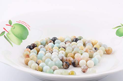 Natural Stone Beads 100pcs 10mm Amazonite Stone Round Genuine Real Stone Beading Loose Gemstone Hole Size 1mm DIY Smooth Beads for Bracelet Necklace Earrings Jewelry Making (Amazonite Green, 10mm) - color: Amazonite Green, size: 10mm