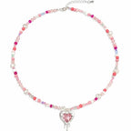 GABOX Handmade Beaded Boho Necklace with Pearl Accents & Heart Pendant, Unique Original Design Artisan Jewelry Choker for Women, Perfect for Travel, Parties and Special Occasions