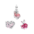 Mother Heart Charms for Bracelets Love Mom Flowers Charm Jewellery for Women - style: Flower &Butterfly&Pink Snail