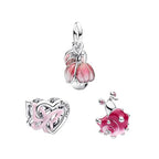 Mother Heart Charms for Bracelets Love Mom Flowers Charm Jewellery for Women - style: Flower &Butterfly&Pink Snail