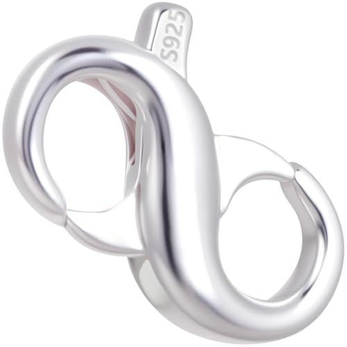 Pndeyo Double Opening Lobster Clasp, 925 Sterling Silver Jewelry Connector Extender, Hypoallergenic Spring Clasp for Keychains Necklace Bracelet Jewelry Making - color: Silver-1pc-0.39"×0.26"