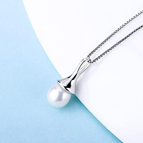 Sterling Silver Waterdrop Simple Bail Pin Pendant Fitting for Pearl Jewelry, Design Pendant Mount for Women DIY Jewelry Making