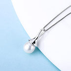 Sterling Silver Waterdrop Simple Bail Pin Pendant Fitting for Pearl Jewelry, Design Pendant Mount for Women DIY Jewelry Making