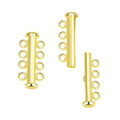 1pc Adabele Real Yellow Gold Plated Sterling Silver 4 Strands Multi-Strand Slide Lock Tube Clasp Set Hypoallergenic Nickel Free for DIY Jewelry Making SS91-4 - color: Gold Plated Sterling Silver, size: 4-Strand Clasp - 1pc