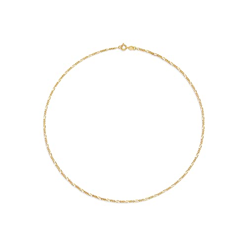 Amazon Essentials 14k Gold or Sterling Silver Plated Figaro Chain Necklace - color: Yellow Gold, size: 18", style: 2 mm