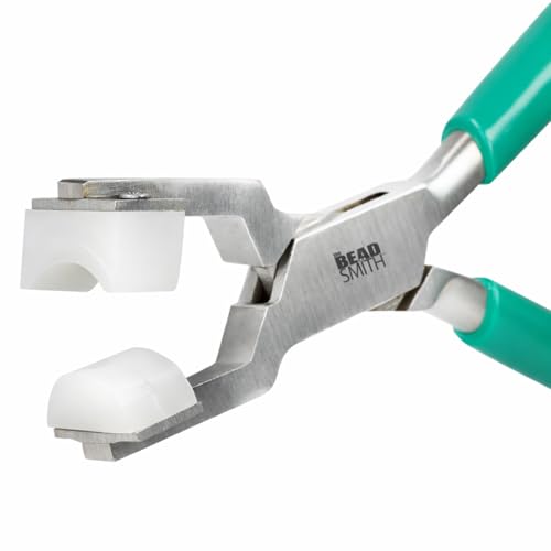 The Beadsmith Metal Bending Pliers – Pliers With Curved Nylon Jaws for Ring Shaping, 5.75 Inches, w/Double-leaf Springs, Non-Marring - style: ring bending