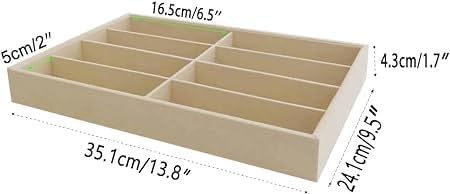 Premium Grade Velvet Drawer Divider Eyewear Storage Sunglasses Jewelry Tray Organizer Stackable Multifunction Store Show Tray Drawer Divider Insert - color: Beige B8