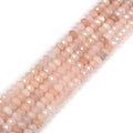 Aqua Aura Peach Aventurine 6mm Gemstone Faceted Rondelle Loose Beads DIY Jewelry Making Beads 16 Inch - color: Aqua Aura Peach Aventurine