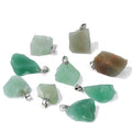 10pcs Irregular Raw Natural Green Aventurine Rock Stone Pendant Healing Crystal Chakra Gemstone Charm for Jewelry Making DIY Necklace Earrings Accessories Reiki - color: Green Aventurine