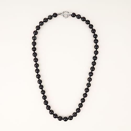 GAVU Hand-knotted Men's Beaded Necklace, Crystal Necklace for Men - color: Black Obsidan, size: 20"