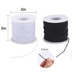 Stretchy String for Bracelets, 3 Rolls 0.8 mm 495 Feet Sturdy Elastic String Cord for Jewelry Making, Necklaces, Beading and Crafts (0.8mm (Black&Wihte&Rainbow)) - size: 0.8mm (Black&Wihte&Rainbow)