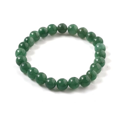 Elecrelive Glass Round Beaded Bracelet Set Clay Beaded Bracelets Stretch Bracelets - color: Green Aventurine
