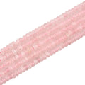 160pcs 4x2mm Natural Pink Rose Quartz Stone Disk Rondelle Spacer Semi Precious Gemstone Loose Beads for Jewelry Making 15 Inch - color: Pink Rose Quartz