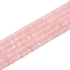 160pcs 4x2mm Natural Pink Rose Quartz Stone Disk Rondelle Spacer Semi Precious Gemstone Loose Beads for Jewelry Making 15 Inch - color: Pink Rose Quartz